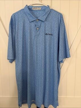 Peter Millar Light Blue Micro-Pattern Polo
